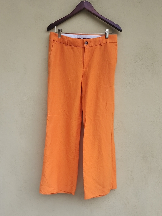 Banana Republic Pants - Banana Republic Linen Wide-Leg Trousers in Bright Orange